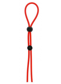 Красное лассо на пенис с двумя бусинами STRETCHY LASSO CAGE - Dream Toys - в Грозном купить с доставкой