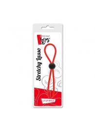 Красное эрекционное лассо с одной бусиной-утяжкой STRETCHY THIN LASSO - Dream Toys - в Грозном купить с доставкой