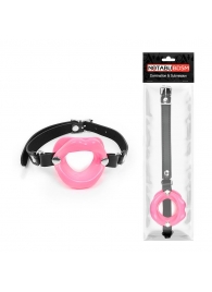 Розовый кляп-губки на черном ремешке - Notabu - купить с доставкой в Грозном