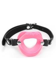 Розовый кляп-губки на черном ремешке - Notabu - купить с доставкой в Грозном