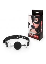 Черный силиконовый кляп-шарик на ремешке - Notabu - купить с доставкой в Грозном