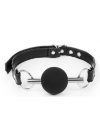 Черный силиконовый кляп-шарик на ремешке - Notabu - купить с доставкой в Грозном