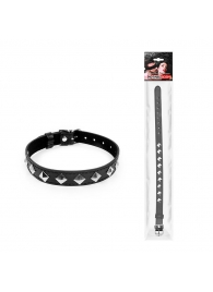 Черный ошейник с серебристыми ромбиками - Notabu - купить с доставкой в Грозном