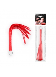 Красная плеть с рукоятью в оплетке - 28 см. - Notabu - купить с доставкой в Грозном