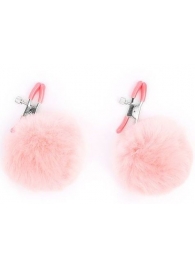 Зажимы для сосков с розовым пушком - Notabu - купить с доставкой в Грозном