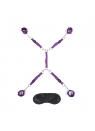 Фиолетовый набор фиксаций на кровати Classic Bedspreader - Lux Fetish - купить с доставкой в Грозном