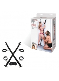 Чёрный набор для фиксации у двери - Lux Fetish - купить с доставкой в Грозном