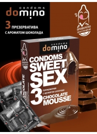 Презервативы для орального секса DOMINO Sweet Sex с ароматом шоколадного мусса - 3 шт. - Domino - купить с доставкой в Грозном