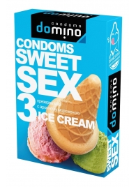 Презервативы для орального секса DOMINO Sweet Sex с ароматом мороженого - 3 шт. - Domino - купить с доставкой в Грозном