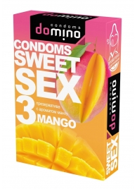Презервативы для орального секса DOMINO Sweet Sex с ароматом манго - 3 шт. - Domino - купить с доставкой в Грозном