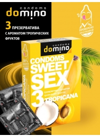 Презервативы для орального секса DOMINO Sweet Sex с ароматом тропических фруктов - 3 шт. - Domino - купить с доставкой в Грозном
