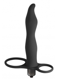 Черная вибронасадка для двойного проникновения Flirtini - 15,9 см. - Lola Games - купить с доставкой в Грозном