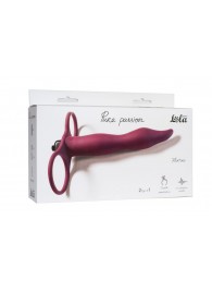 Бордовая вибронасадка для двойного проникновения Flirtini - 15,9 см. - Lola Games - купить с доставкой в Грозном