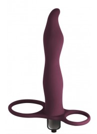 Бордовая вибронасадка для двойного проникновения Flirtini - 15,9 см. - Lola Games - купить с доставкой в Грозном