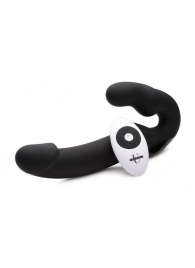 Черный безремневой страпон Urge Silicone Strap On с пультом ДУ - 24 см. - XR Brands - купить с доставкой в Грозном