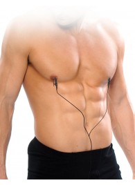 Черные электрические зажимы для сосков Shock Therapy Nipple Clamps - Pipedream - купить с доставкой в Грозном