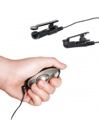 Черные электрические зажимы для сосков Shock Therapy Nipple Clamps - Pipedream - купить с доставкой в Грозном