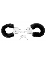 Меховые чёрные наручники Beginner s Furry Cuffs - Pipedream - купить с доставкой в Грозном