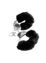 Металлические наручники Furry Love Cuffs с черным мехом - Pipedream - купить с доставкой в Грозном
