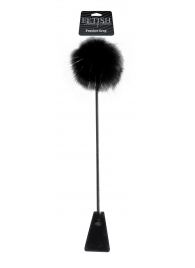Черный стек Feather Crop с пуховкой на конце - 53,3 см. - Pipedream - купить с доставкой в Грозном