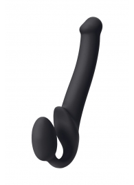 Черный безремневой страпон Silicone Bendable Strap-On M - Strap-on-me - купить с доставкой в Грозном