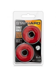 Набор из 2 красных эрекционных колец DONUT RINGS OVERSIZED - Blush Novelties - в Грозном купить с доставкой