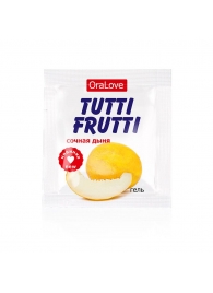 Пробник гель-смазки Tutti-frutti со вкусом сочной дыни - 4 гр. - Биоритм - купить с доставкой в Грозном