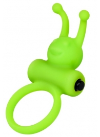 Зеленое эрекционное виброкольцо на пенис Cock Ring - A-toys - в Грозном купить с доставкой