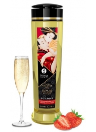 Массажное масло с ароматом клубники и шампанского Romance - 240 мл. - Shunga - купить с доставкой в Грозном