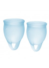 Набор голубых менструальных чаш Feel confident Menstrual Cup - Satisfyer - купить с доставкой в Грозном