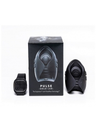 Темно-серый инновационный мужской осциллятор PULSE SOLO LUX с пультом ДУ - Hot Octopuss - в Грозном купить с доставкой