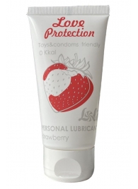 Лубрикант на водной основе с ароматом малины Love Protection Strawberry - 50 мл. - Lola Games - купить с доставкой в Грозном