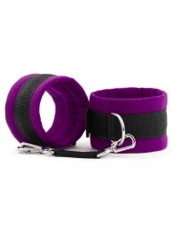 Фиолетово-черные наручники My rules на сцепке - БДСМ Арсенал - купить с доставкой в Грозном