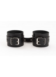 Черные кожаные наручники Ladys Arsenal - БДСМ Арсенал - купить с доставкой в Грозном