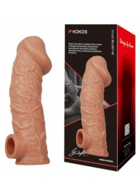 Телесная насадка на фаллос с фиксацией мошонки EXTREME SLEEVE - 15,6 см. - KOKOS - в Грозном купить с доставкой
