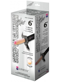 Пояс-трусики с насадкой Glamour Silver - 15,5 см. - LOVETOY (А-Полимер) - купить с доставкой в Грозном