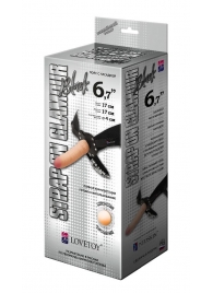 Пояс-трусики с насадкой Glamour - 17 см. - LOVETOY (А-Полимер) - купить с доставкой в Грозном