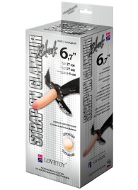 Пояс-трусики с насадкой Glamour - 17 см. - LOVETOY (А-Полимер) - купить с доставкой в Грозном