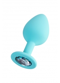 Мятная анальная втулка Brilliant с прозрачным кристаллом - 8 см. - ToyFa - купить с доставкой в Грозном