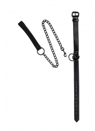 Черный ошейник Sin с поводком - Lola Games - купить с доставкой в Грозном