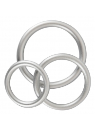 Набор из 3 эрекционных колец под металл Metallic Silicone Cock Ring Set - Orion - в Грозном купить с доставкой