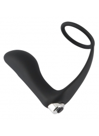 Черное эрекционное кольцо с анальной вибропробкой Vibrating Ring   Plug - Orion - в Грозном купить с доставкой