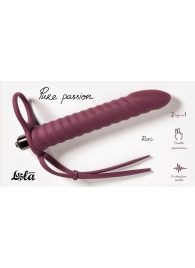 Бордовая вибронасадка для двойного проникновения Rori - 17 см. - Lola Games - купить с доставкой в Грозном