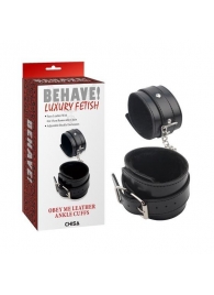 Черные оковы на ноги Obey Me Leather Ankle Cuffs - Chisa - купить с доставкой в Грозном
