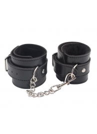 Черные оковы на ноги Obey Me Leather Ankle Cuffs - Chisa - купить с доставкой в Грозном