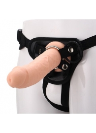 Черные трусики с телесной насадкой STRAP ON REAL DILDO - 21 см. - Dream Toys - купить с доставкой в Грозном