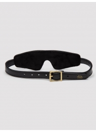 Черная плотная маска на глаза Bound to You Faux Leather Blindfold - Fifty Shades of Grey - купить с доставкой в Грозном