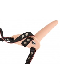 Телесный поясной страпон с вибрацией Vibrating Strap-On - 15,7 см. - Orion - купить с доставкой в Грозном