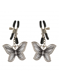 Зажимы на соски с бабочками Butterfly Nipple Clamps - Pipedream - купить с доставкой в Грозном