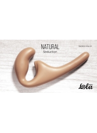 Бежевый безремневой страпон Seduction - 20,5 см. - Lola Games - купить с доставкой в Грозном